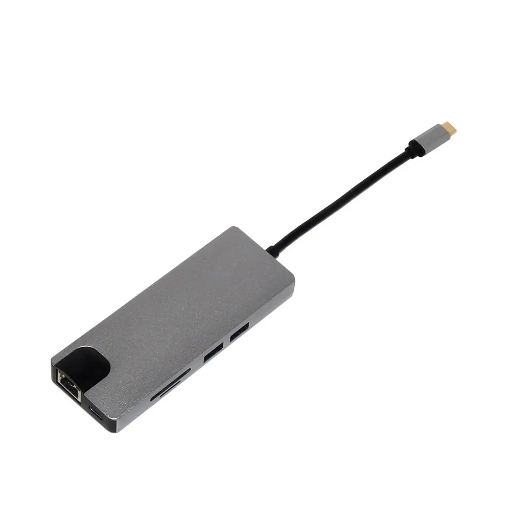 8 в 1 Тип C 2USB SD карта Micro SD LAN VGA HDMI USBC Адаптер Hub продлить PD Зарядка Док-станция для 1000 Мбит/с Rj45 OTG Дисплей