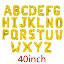 Золотая большая буква воздушный шар свадебное украшение фольгированные шары «С Днем Рождения» Globos юбилей Алфавит надувные шары для вечеринки 40 дюймов