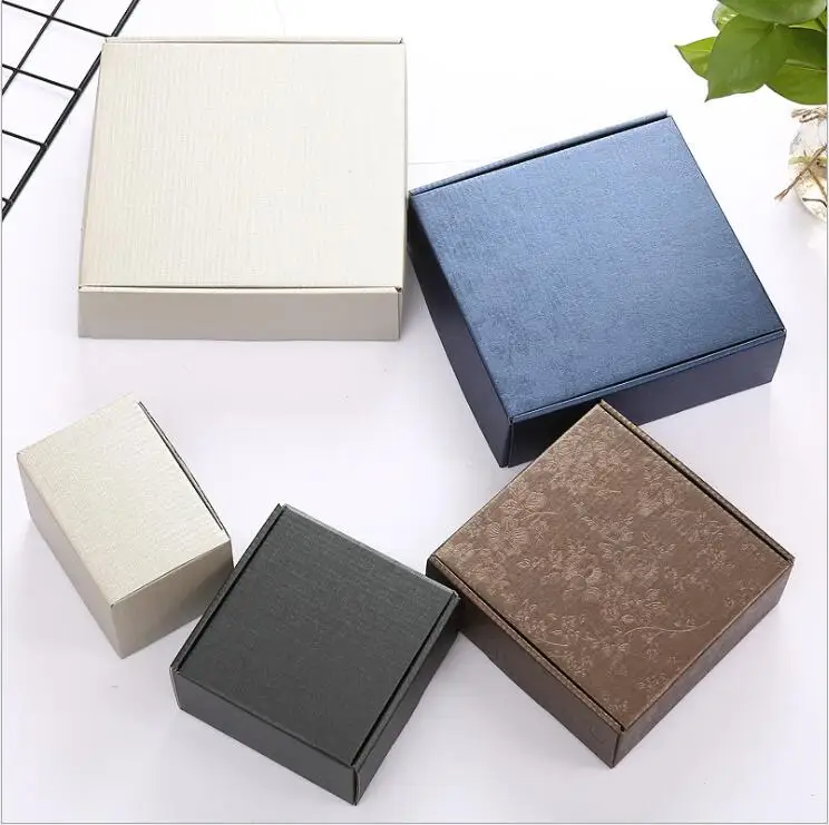

20pcs Beautiful Gift Box Hard Thick Kraft Paper Box Embossed Corrugated Box For Handmade Soap Small Jewelry Gift Box