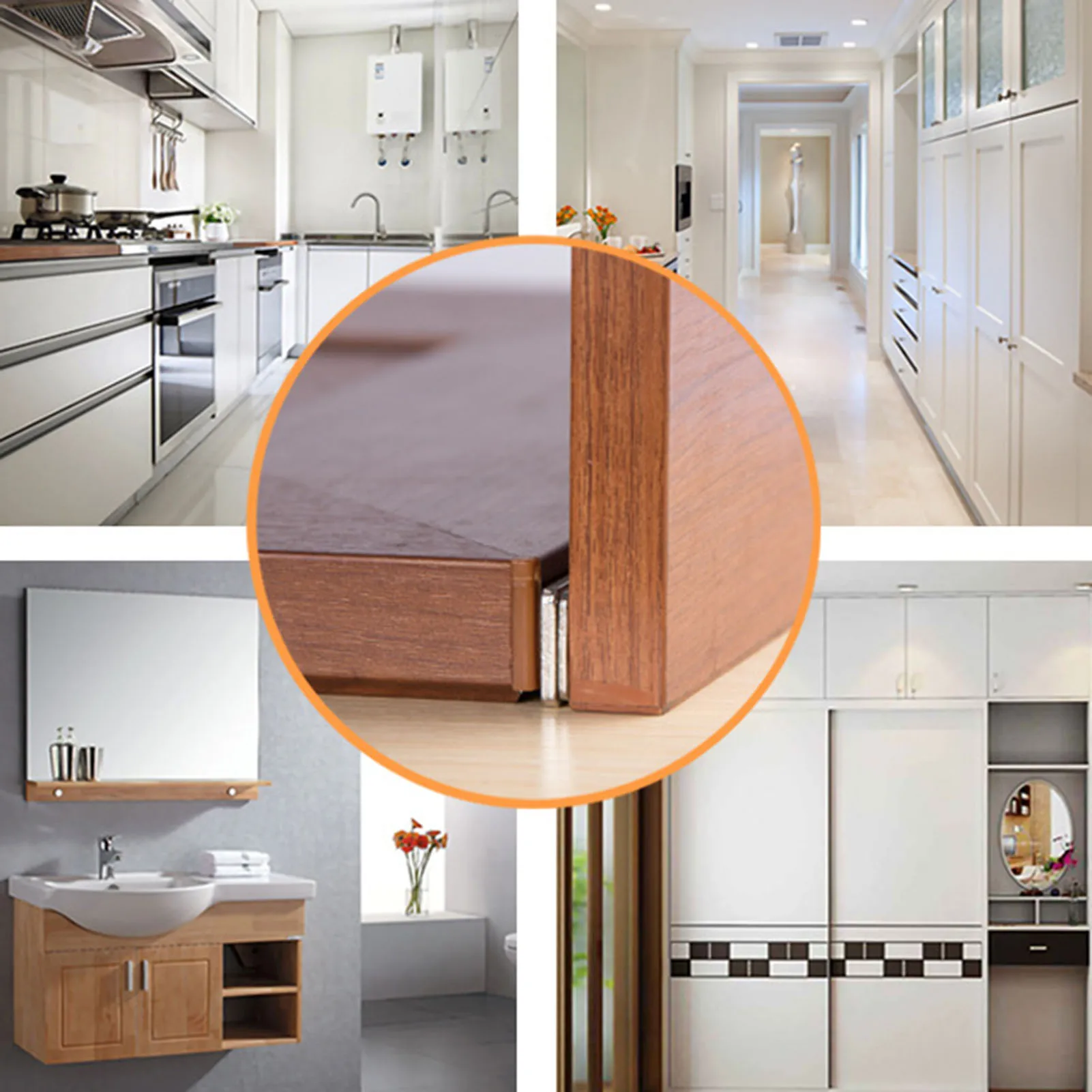 2Pcs Punch Free Stainless Steel Magnetic Cabinet Door Latch Protective Stopper