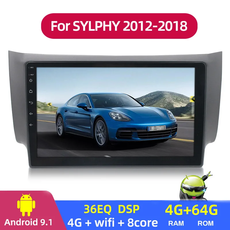 Автомагнитола мультимедиа 4G RAM + 64G ROM стерео навигация GPS DSP IPS для Nissan Sylphy 2012 2013 2014