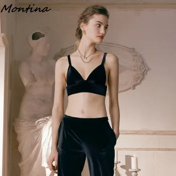 

Bras for Women Bralette Wire Free Velvet French Thin Section Unlined Top Plus Size Tops Womens Lengerie Sexy Black Push Up Bra