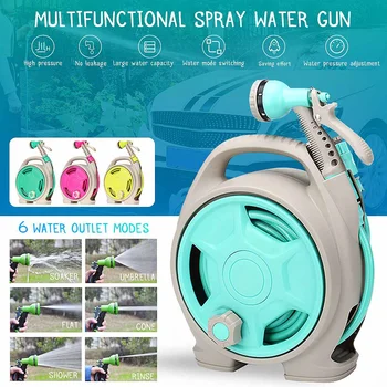

Garden Watering Irrigation Water Spray Guns Car Washing Hose Pipe Reel Portable Multi-function Adjustable Spray Head Water Hose