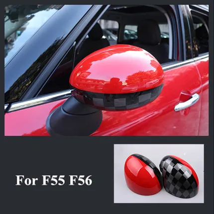 Одна пара зеркал заднего вида, декоративная раковина, чехол для Mini Cooper JCW F56 F55, аксессуары для стайлинга автомобилей, зеркальная крышка - Цвет: Слоновая кость