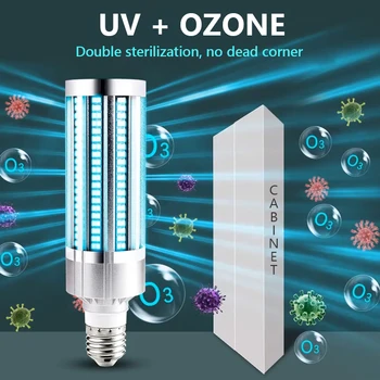 

60W UV Germicidal Lamp Ozone Remote Control UVC Ultraviolet Led Corn Bulb Disinfection Sterilizer E27 Ozone Lights For Home