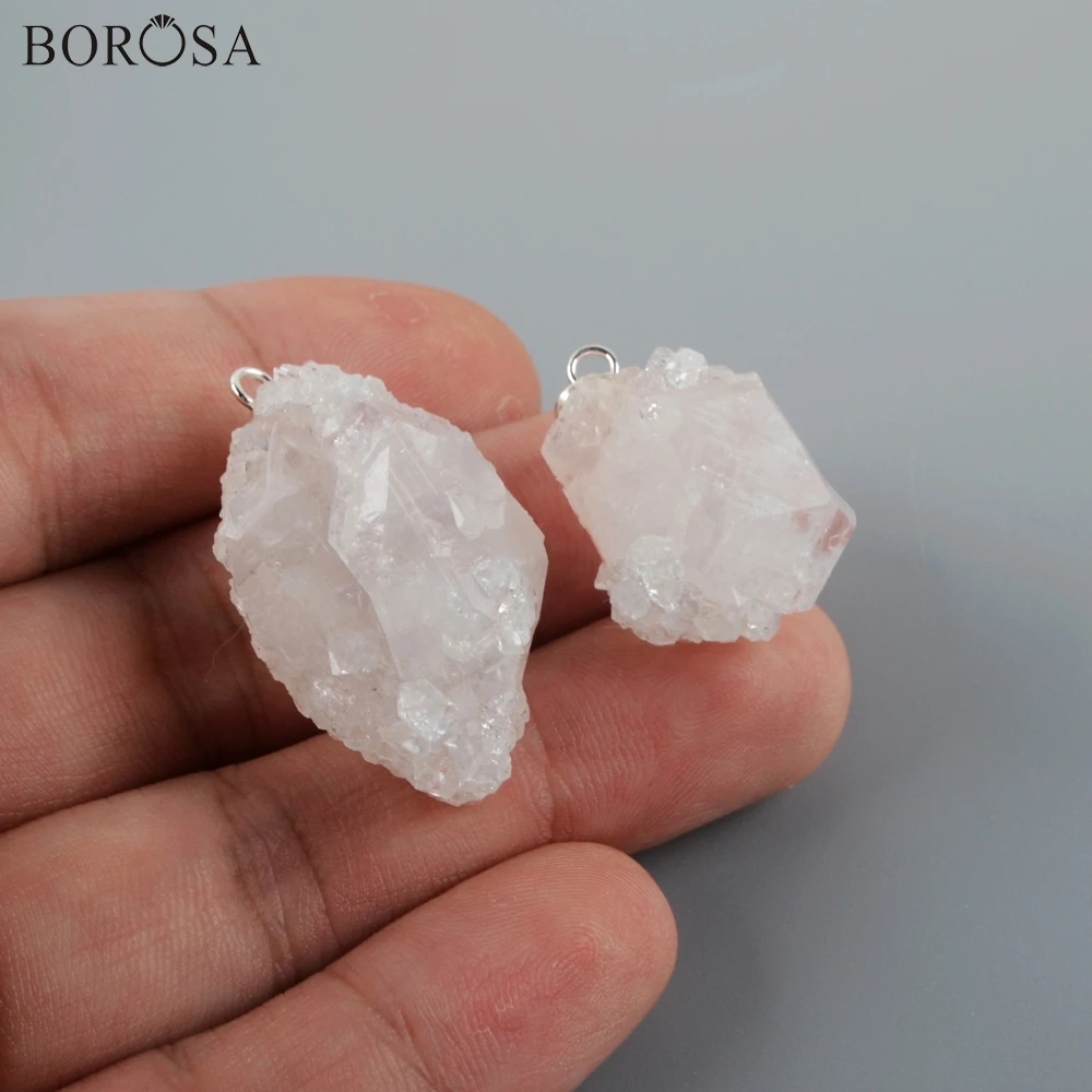 BOROSA натуральный апофиллит Ангел Кулон Кристалл кварц Кристальный кулон чакра женские ювелирные изделия для изготовления ожерелья G1932