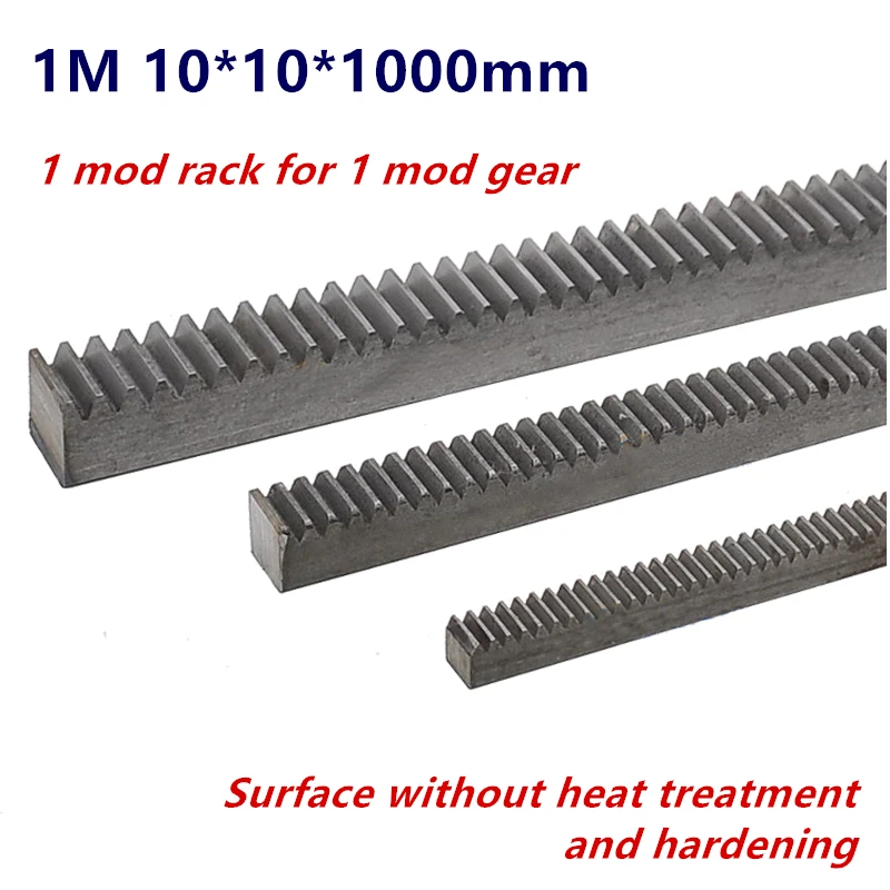 

3pcs/lot 1Mod 1 Modulus High Precision Gear Rack steel 10*10*1000mm + 3Pcs 1M 17teeth pinion 15teeth pinion 16teeth pinion