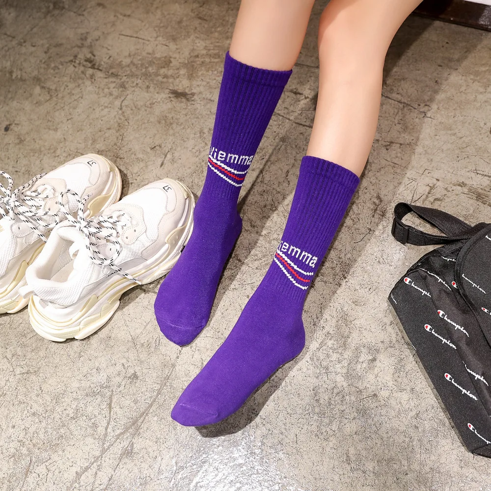 Носки женские с мультяшными буквами смешные милые хлопковые носки в стиле