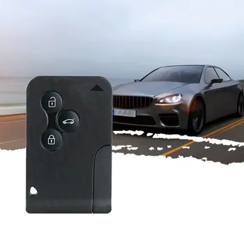 

3 Button Smart Card For Renault Clio Logan Megane 2 3 Koleos Scenic Card Case Black Car Key Fob Shell With Small Key