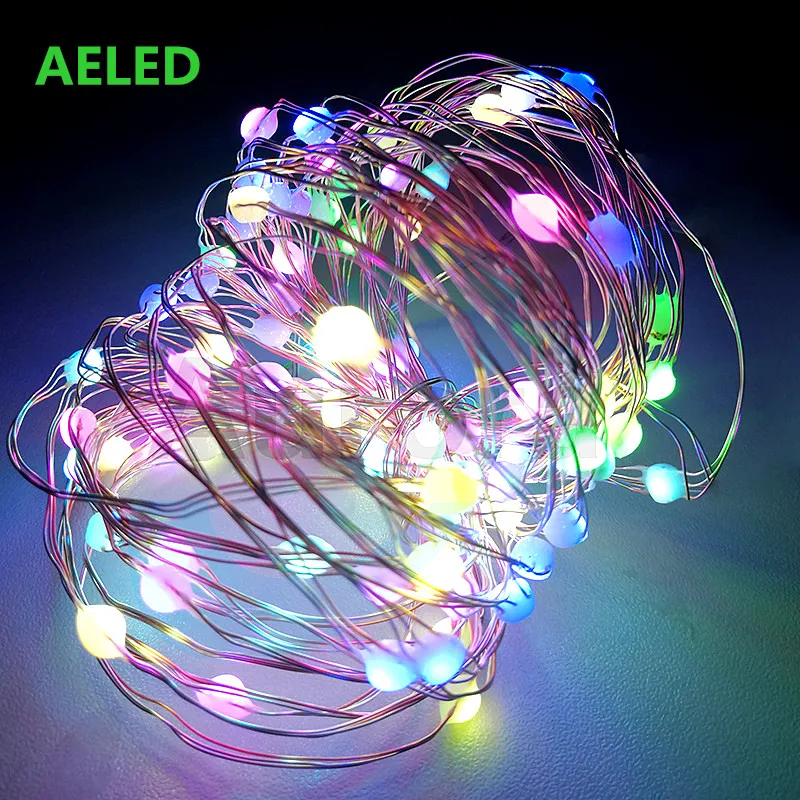 10M Christmas Wedding Party Decoration Light WS2812B SK6812 Pixels RGB 100 LED Fairy String Addressable Individually USB DC5V | Лампы и