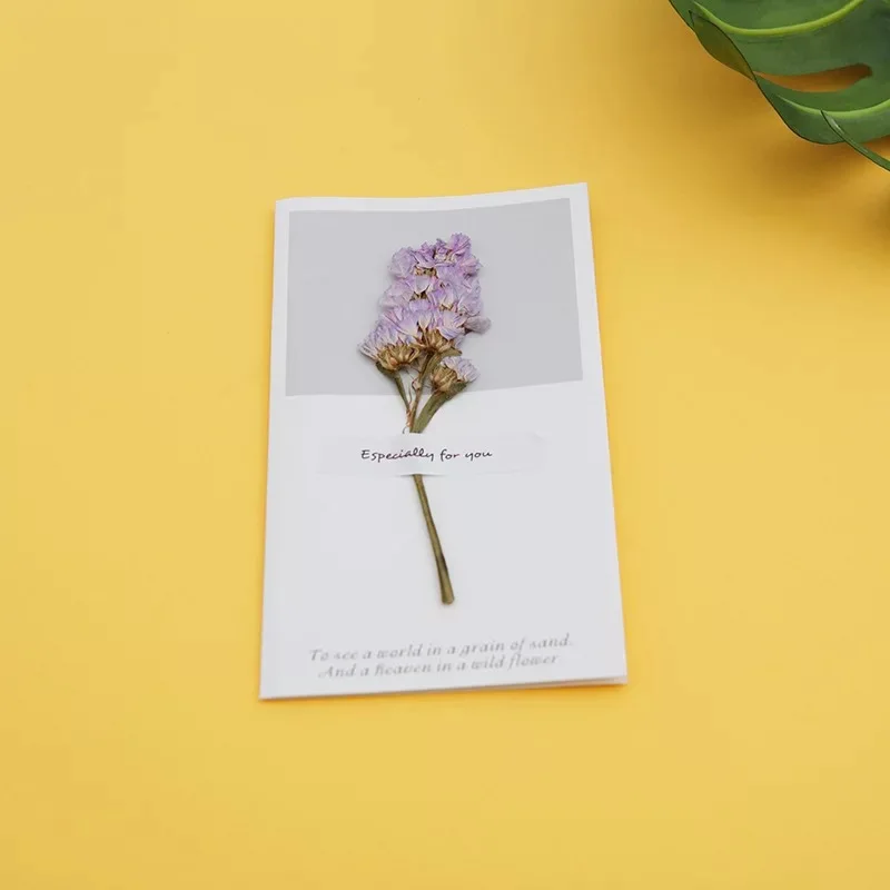 04.As picture MissYe Store 1pcs Birthday Dried real Flowers Invitations Postcards DIY Wedding Party Festival Greeting Card Decoration - Цвет: 04.As picture