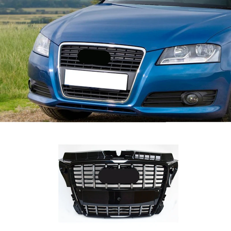 For A3/S3 Style Front Bumper Grille Hood Grill for Audi 8P 2009 2010 2011 2012 2013 High Quality Car Accessories | Автомобили и
