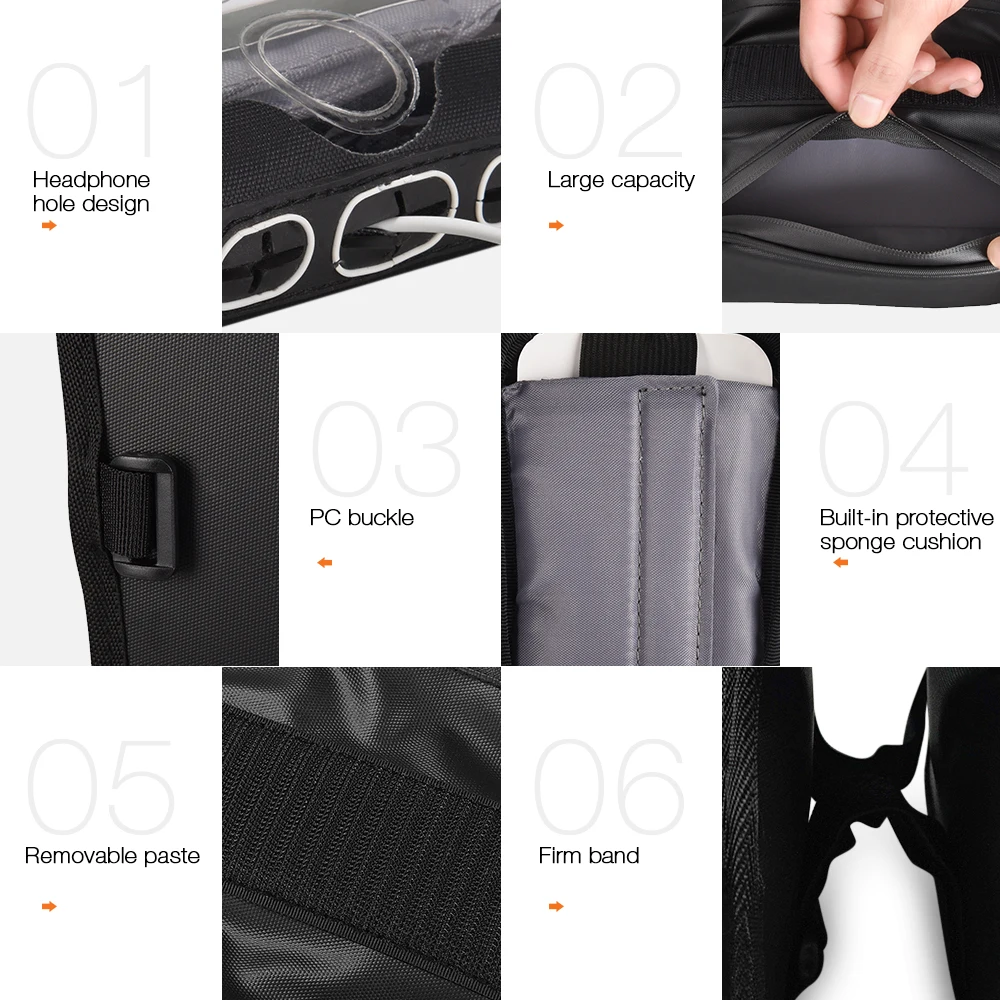 SAHOO Bike Bag Bicycle Phone Tube Double Bag Frame Pouch Bag With Fingerprint Unlock Sun Visor Night Reflective