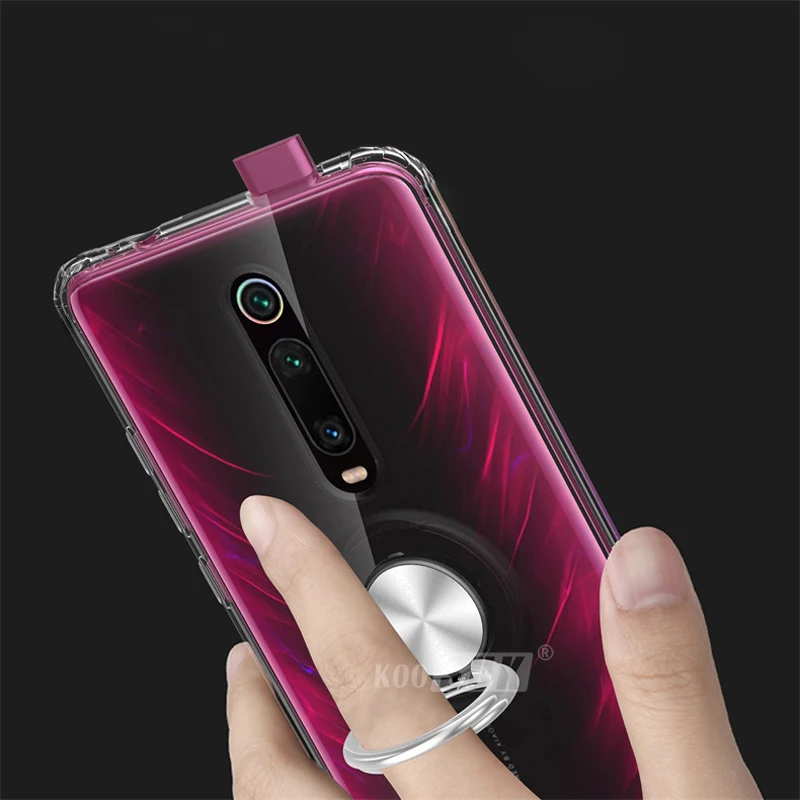 Xiao mi Red mi K20 Pro прозрачный чехол mi 9T держатель для кольца на палец подставка задняя крышка для Xiaomi mi 9T Pro Red mi K20 мягкий корпус телефона Coque