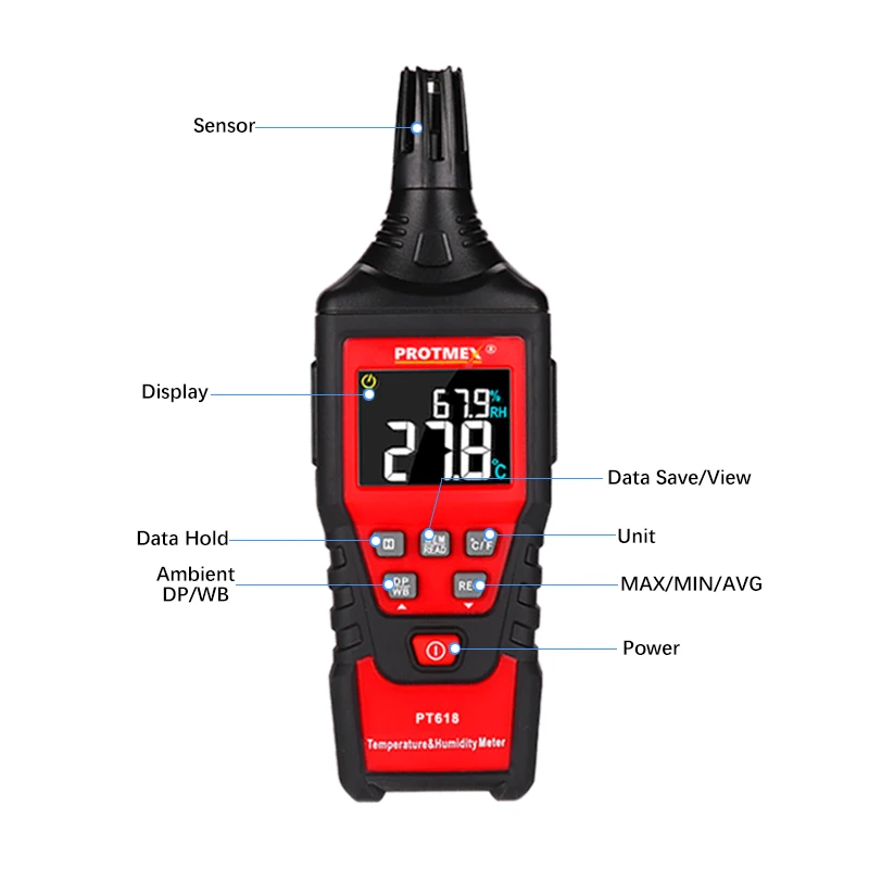Мини-Измеритель температуры и влажности для помещений и улицы, гигрометр, индикация перегрузки, блок преобразования, гигромет с