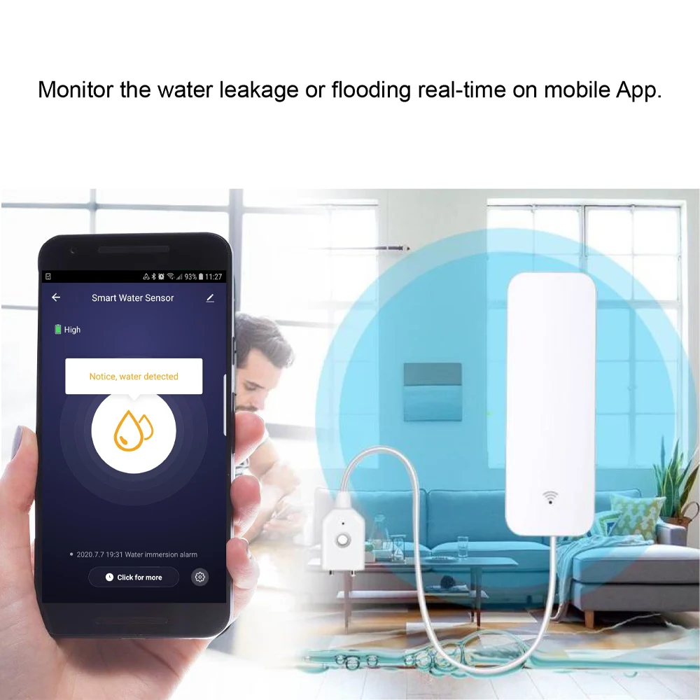 Tuya Smartlife датчик утечки воды WIFI уровень сигнализации Танк детектор безопасности