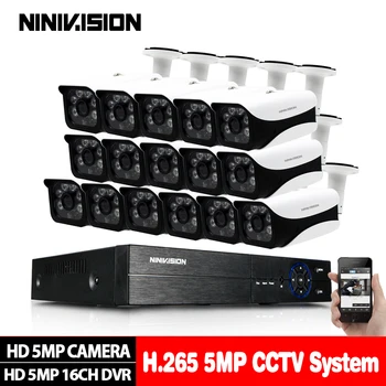 

HD 5MP 16CH H.265 Video Surveillance 16PCS Cameras Security Camera Set For CCTV Outdoor Surveillance Security Camera System