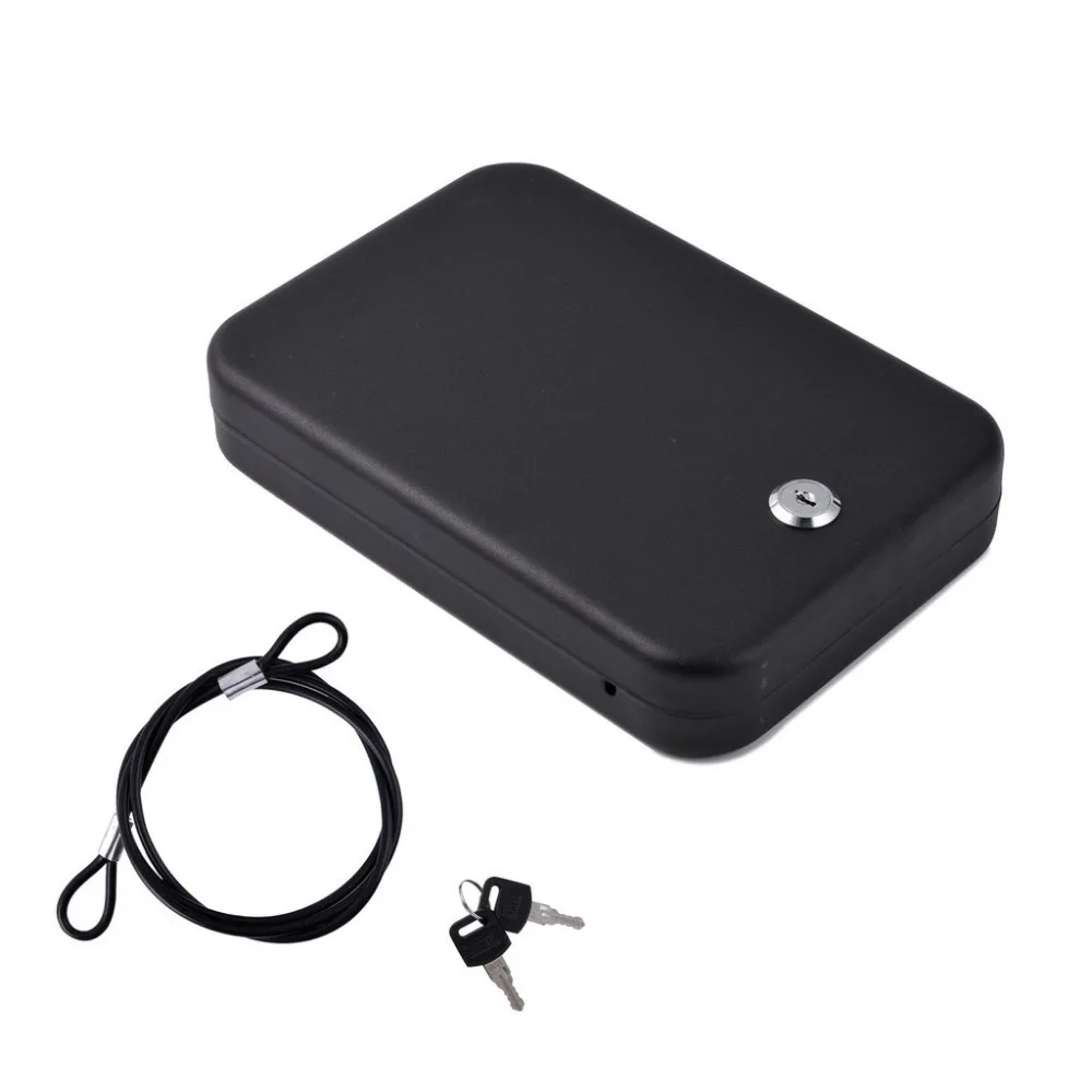 

Security Safes Key Lock Portable Car Safe box Handgun Valuables Money Jewelry Storage box strongbox Cold-rolled steel sheet