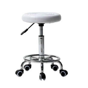 

Round Stool with Lines Rotation Bar Stool White
