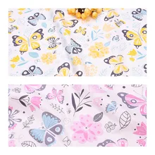 Принт бабочки хлопок ткань для изготовления платьев подушки одеяло шитье ребенка простыня Текстиль