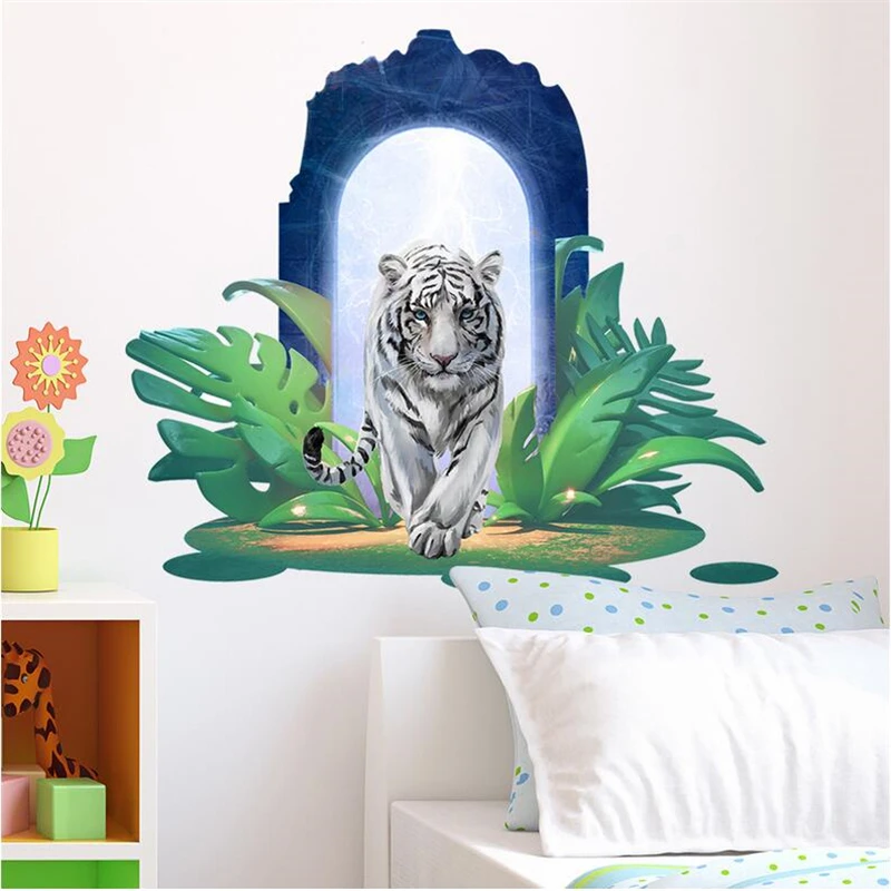 2pcs 3D Tigre Quebrando A Decoração Da Parede, Adesivo Removível De PVC  Auto-adesivo Adequado Para Decoração De Sala De Estar E Quarto Pintura -  Temu Portugal