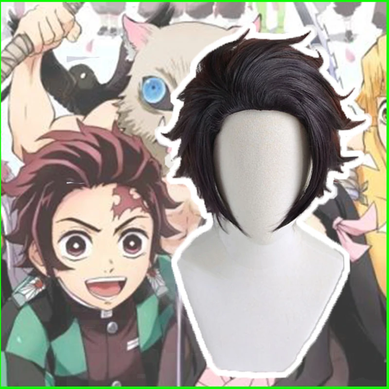 Аниме Demon Slayer Kimetsu No Yaiba Косплей парики Tanjirou Kamado косплей парик искусственные волосы для париков Хэллоуин вечерние лопасти демона