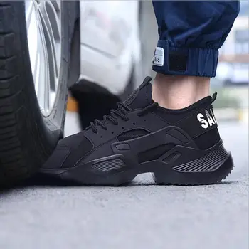 

JX14 New 36-46 Lightweight safety shoes men shoes steel toe Anti-crush work breathable sneakers wear-resistance work shoes
