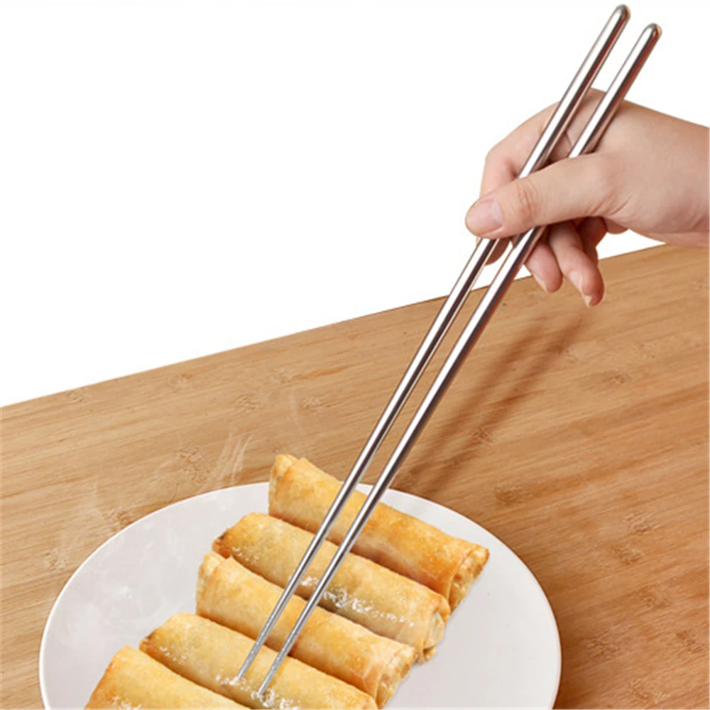 36cm Stainless Steel Long Chopsticks Anti-scalding Fried Hot Pot Noodles Chopsticks Kitchen Accessories Non-magnetic Easy Clean