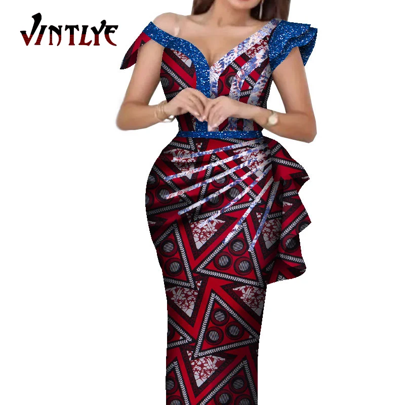 african traditional clothing African Style Women Dress Dashiki Party Floral Print Dresses Traditional Casual Lady Evening Gown Match Tassel Long Dress WY5359 african outfits for women