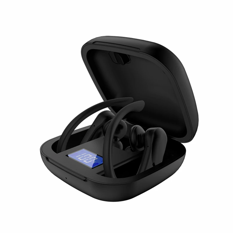 Черный Высококачественные Bluetooth 5,0 наушники IPX7 водонепроницаемые беспроводные стерео наушники спортивные наушники с микрофоном для iPhone xiaomi huawei - Цвет: Черный