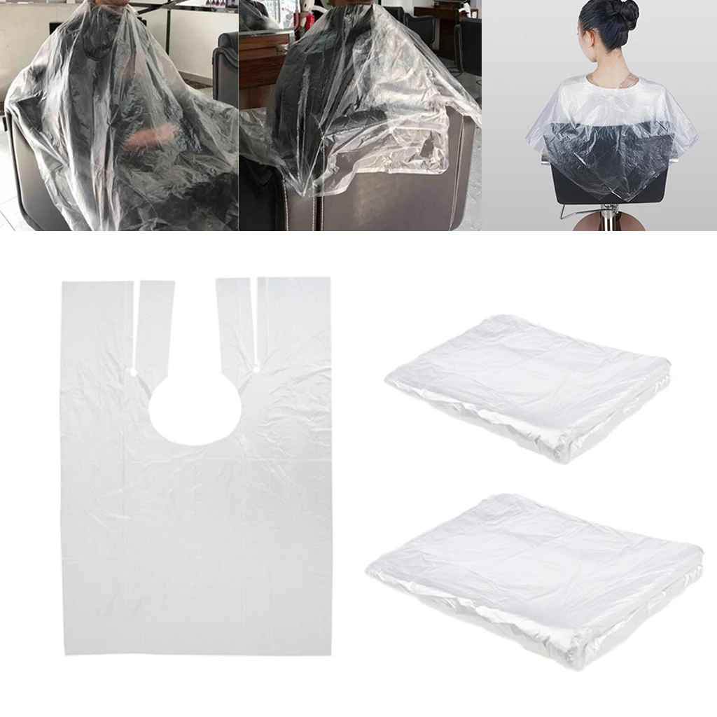 200 Pieces Plastic Salon Cutting Perming Coloring Cape Unisex Dye Gown Cloth