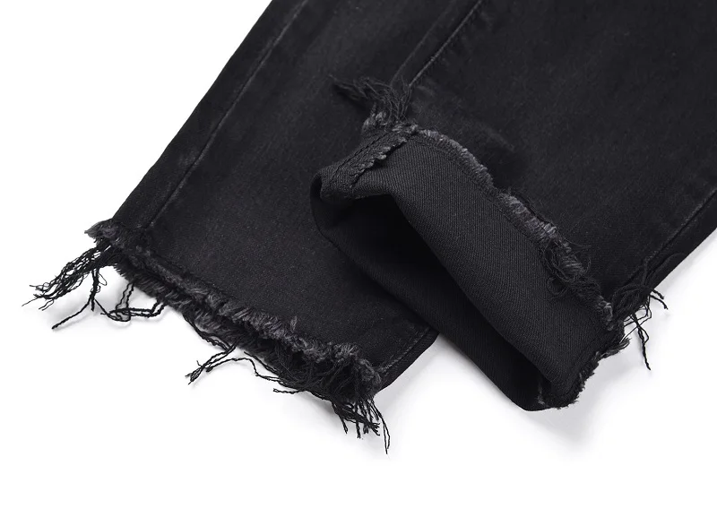 QoolXCWear, модные мужские рваные обтягивающие джинсы, стрейчевые, потертые, потертые, облегающие, джинсовые штаны, на коленях, с вышивкой, узкие брюки, брюки K29