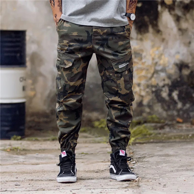 Men Women Hip Hop Streetwear Men's Camouflage Joggers Pants Cotton Cargo Pant Trousers Elastic Waist Harem Pant