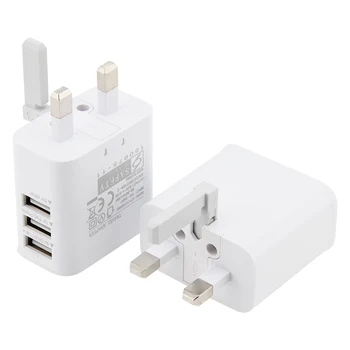 

3 Ports UK Plug USB Wall AC Charger Adapter for Samsung Galaxy S5 S6 Note 3 For iPhone Xiaomi Huawei Mobile Phone Tablet 20pcs