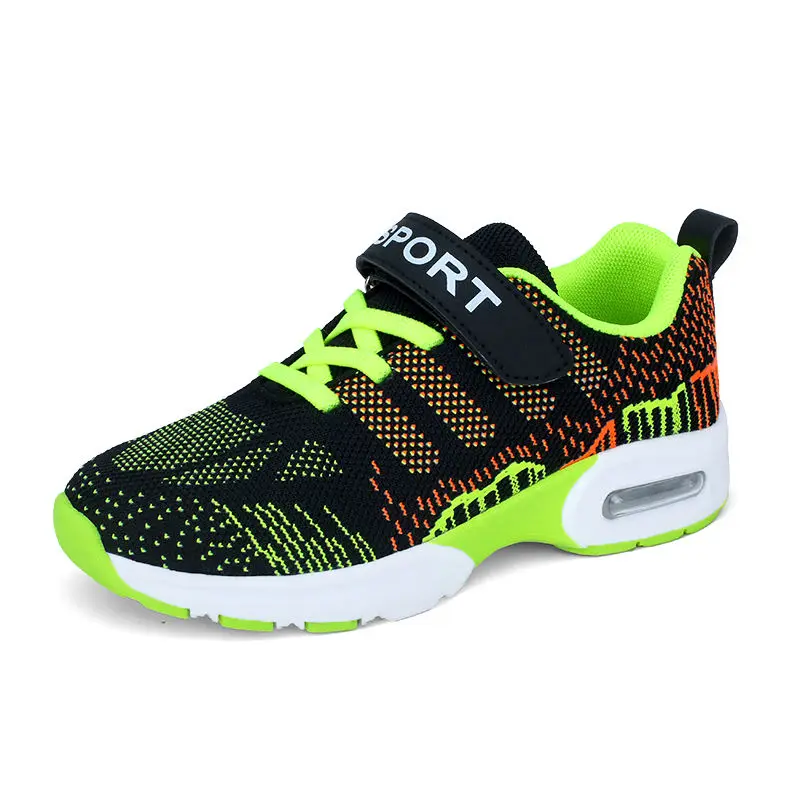 08-Black Flyknit Sycatree/ г.; летняя детская повседневная обувь; спортивные кеды для мальчиков и девочек; удобная мягкая Весенняя детская обувь с воздушной подушкой - Цвет: 08-Black Flyknit