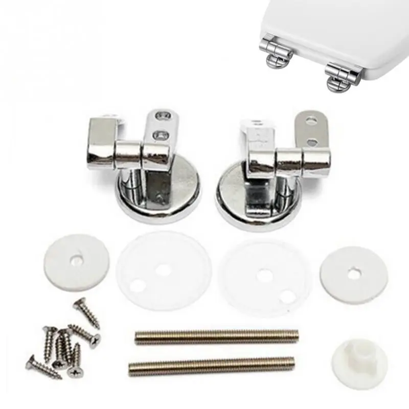 

Alloy Replacement Toilet Seat Hinges Mountings Set Chrome with Fittings Screws For Toilet Accessories