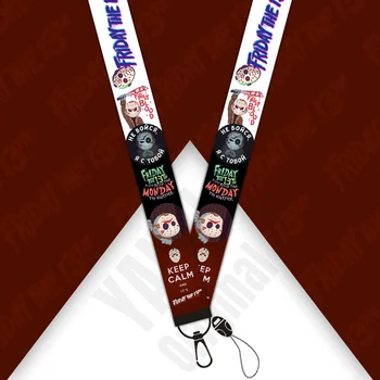 

20pcs/lot Friday the 13th Lanyard Creative Key Strap Hang Rope ID Card Badge Holders Mobile Phone Customizable Neck Straps S182