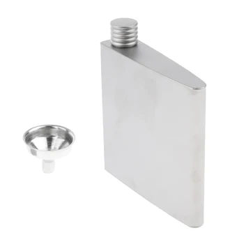 

175ml Titanium Leak Proof Pocket Hip Flask + Funnel & Storage Bag