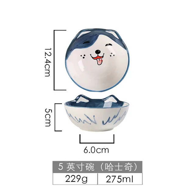 7-5 inch bowl 3D мультяшная тарелка с животным, миска, ложка, набор, милая детская миска для лапши, тарелка для завтрака, тарелка для закуски, декоративная посуда, салатная керамическая тарелка - Цвет: 7-5 inch bowl