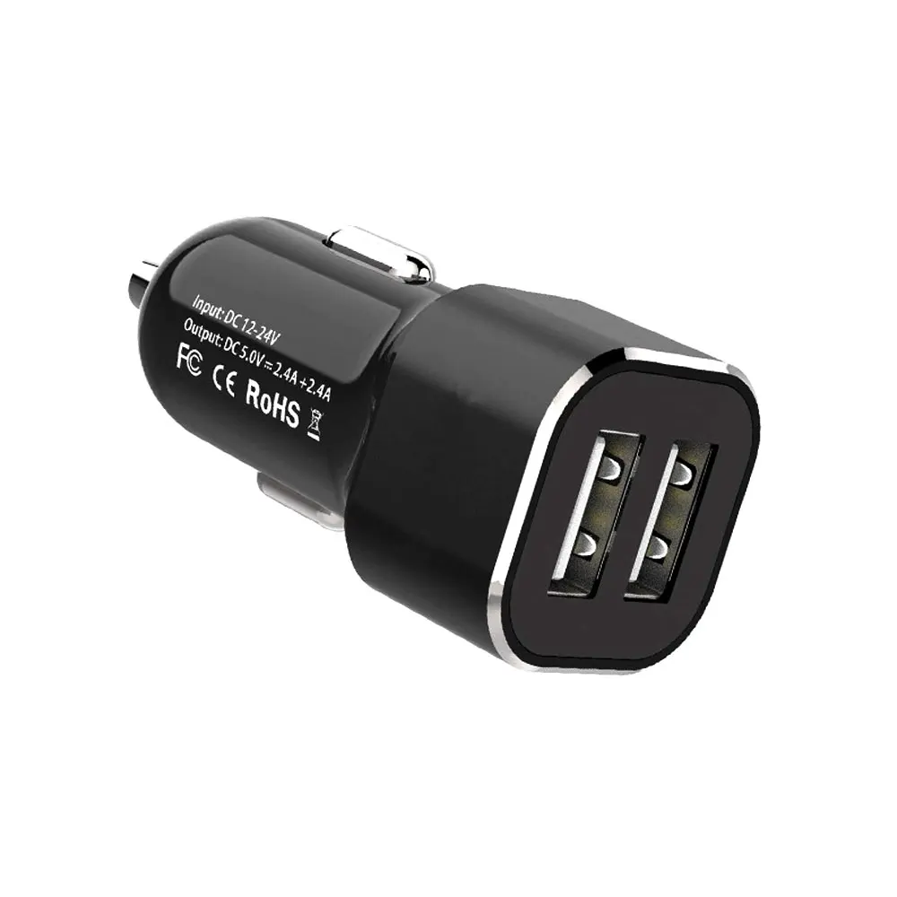 1 шт., универсальное автомобильное зарядное устройство с двумя USB, мини зарядное устройство, быстрая зарядка для всех устройств, IOS, Android, смартфонов, планшетов