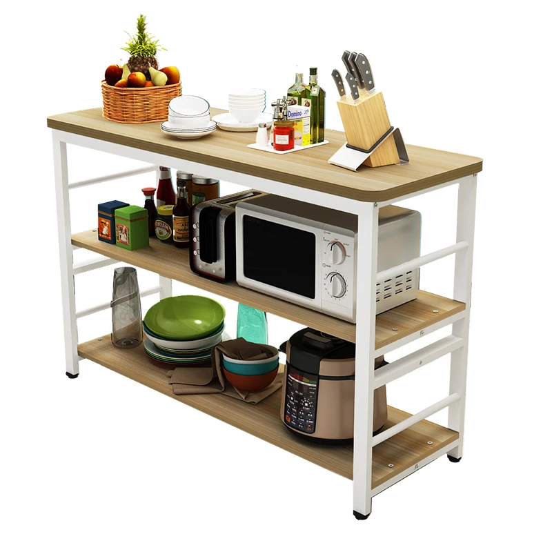 Kitchen racks, cutting table, household storage rack, floor shelf, microwave oven, storage console, custom