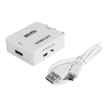 

HDMI to AV CVBS Video Audio Signal Converter Adapter For TV VHS VCR DVD Support Standard NTSC PAL Formats Output White Hot Sale