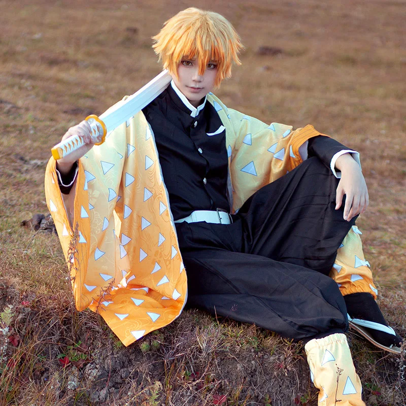 

Demon Slayer Kimetsu No Yaiba Kamado Tanjirou Nezuko Zenitsu Japan Anime COS Women Clothes Kimono Uniform Cloak Cosplay Costume