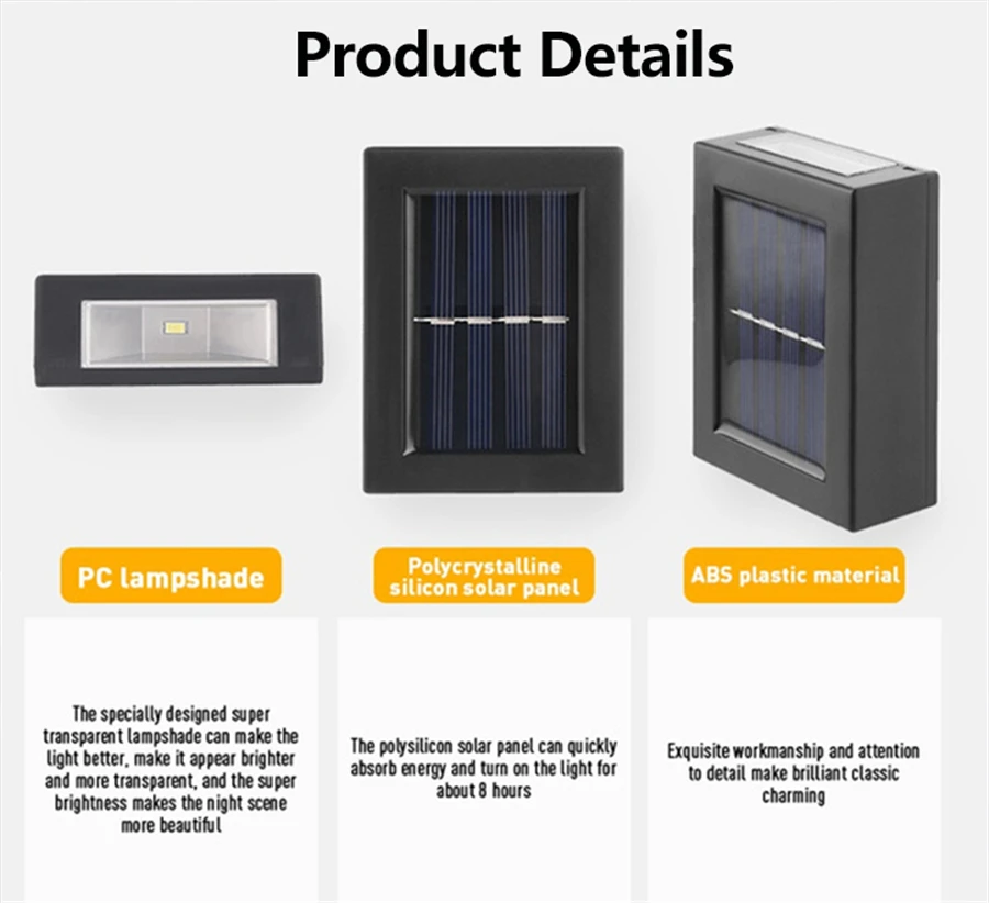 6LED Solar Wall Lamp Outdoor Decoration Garden Wall Lamps Waterproof Lighting for Garden Home Country Decoration Street Light 6LED Solar Wall Lamp Outdoor Decoration Garden Wall Lamps Waterproof Lighting for Garden Home Country Decoration Street Light