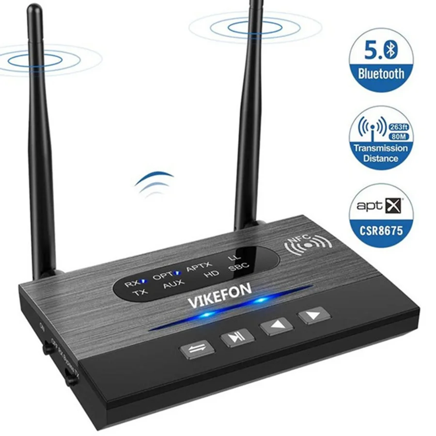 

Bluetooth 5.0 Transmitter Receiver csr8675 Wireless Music Audio Adapter for TV PC AptX HD Low Latency Optical RCA 3.5mm AUX Jack