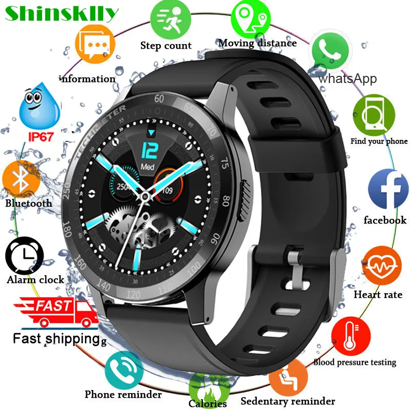 

PPG Sport Smart Watch Full Touch Round Screen Bluetooth 5.0 Smartwatch Heart Rate Blood Pressure Monitor Smart Watches Men Women