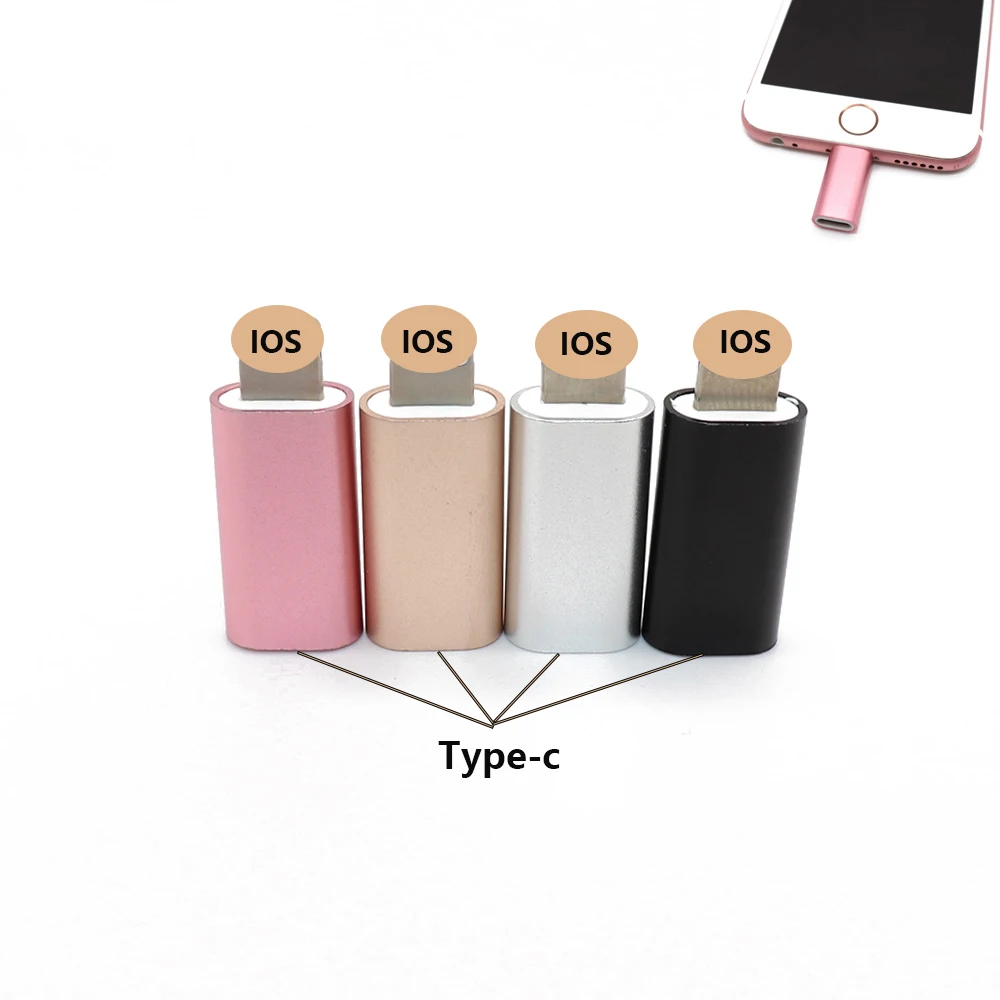 2 шт. USB OTG адаптер type C до 8 Pin для Apple для iphone X XS XR 8 7 Plus 10 Синхронизация данных Быстрая зарядка конвертер