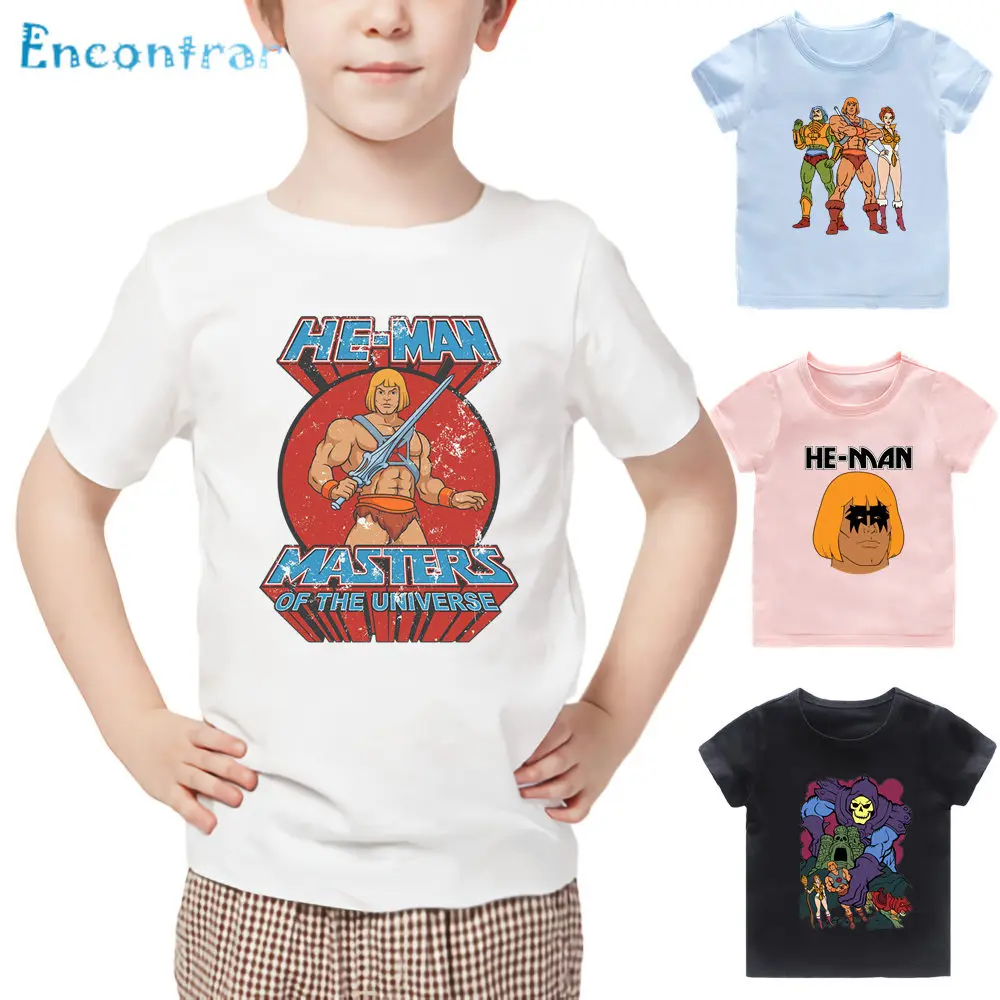 Новая детская футболка с героями мультфильмов Masters of The Universe He-Man Детская забавная