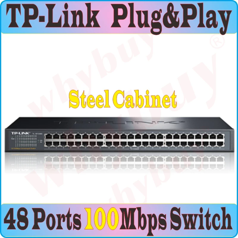 Plug &amp Play 48 портов настольный Быстрый коммутатор 100 Мбит/с сетевой Ethernet