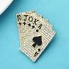 Wuli&baby Sparkling Full Crystal Poker Brooch Pins 10 J Q K A 2022 Designer Women Fashion Jewelry Gift ► Photo 3/6